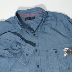 Mountain Hardwear Mens XL Blue Cathedral Ledge Denim Shirt Long Sleeve NWT